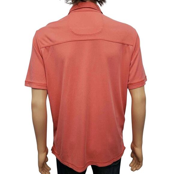 Tommy Bahama Polo Shirt Men M Modal Poly Coral Red Orange Marlin Short Sleeve - Picture 8 of 12